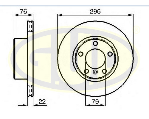 GDB122159 G.U.D Диск тормозной передний вентилируемый для BMW 5-serie E39 1995-2003