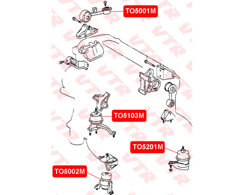 TO5201M VTR Опора двигателя левая
