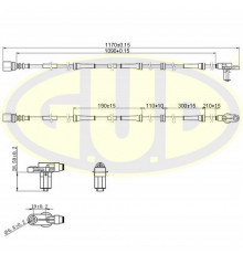 GABS01039 G.U.D Датчик ABS задний левый