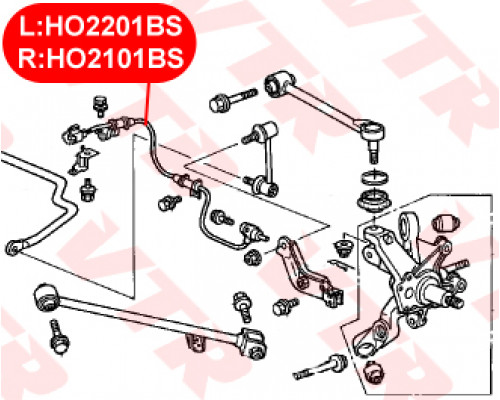 HO2101BS VTR Датчик ABS задний правый