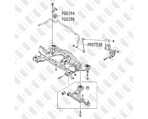 FP0753R Fixar Стойка переднего стабилизатора правая