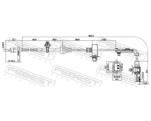 03606-002 FEBEST Датчик ABS передний правый для Honda CR-V 2007-2012