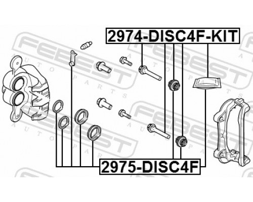 2974-DISC4F-KIT FEBEST Направляющая суппорта (к-кт)