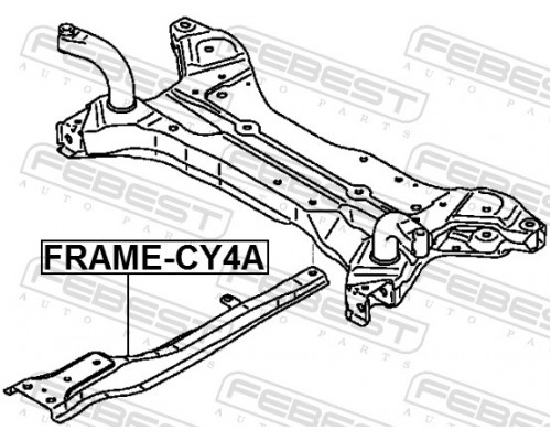 FRAME-CY4A FEBEST Балка передняя продольная для Mitsubishi Lancer (CX,CY) 2007-2017