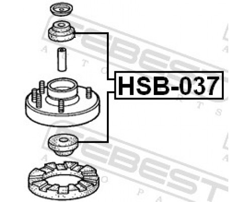 HSB-037 FEBEST Сайлентблок заднего амортизатора верхний для Mazda CX 7 2007-2012