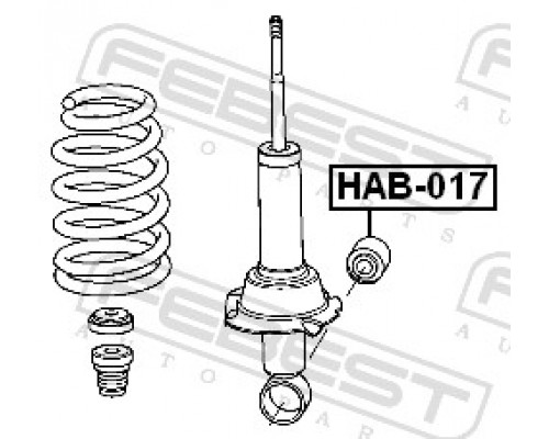 HAB-017 FEBEST Сайлентблок заднего амортизатора нижний