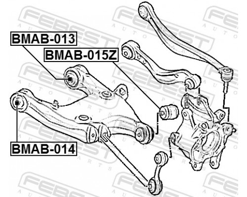 BMAB-013 FEBEST Сайлентблок заднего нижнего рычага для BMW 5-serie F10/F11 2009-2016