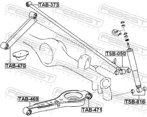 TAB-373 FEBEST Сайлентблок задней поперечной тяги