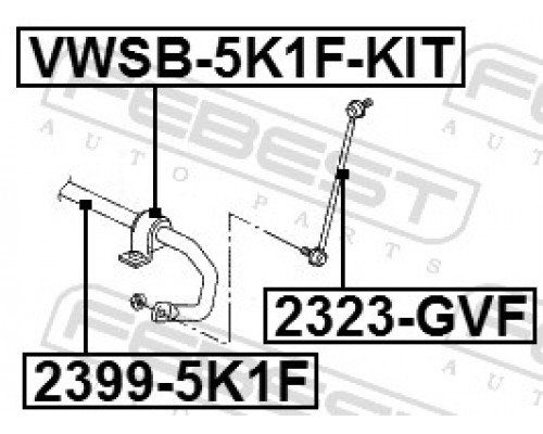 2323-GVF FEBEST Стойка переднего стабилизатора