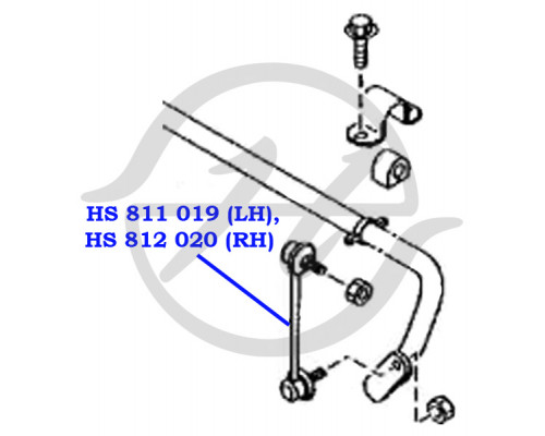 HS811019 Hanse Стойка переднего стабилизатора левая для Mazda Mazda 6 (GG) 2002-2007