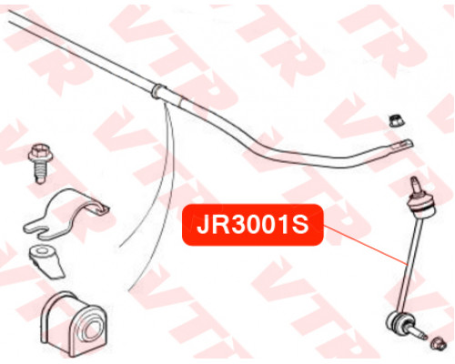 JR3001S VTR Стойка заднего стабилизатора левая