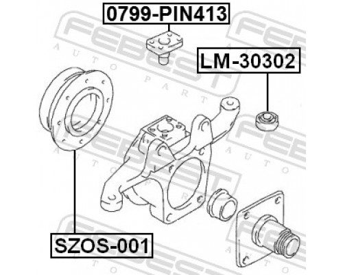 0799-PIN413 FEBEST Р/к поворотного кулака (шкворень) для Suzuki Jimny (FJ) 1998-2019