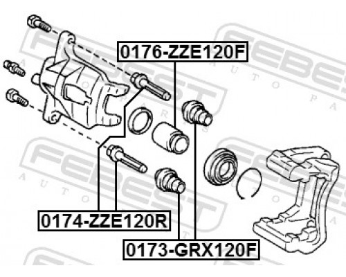 0173-GRX120F FEBEST Пыльники направляющих суппорта