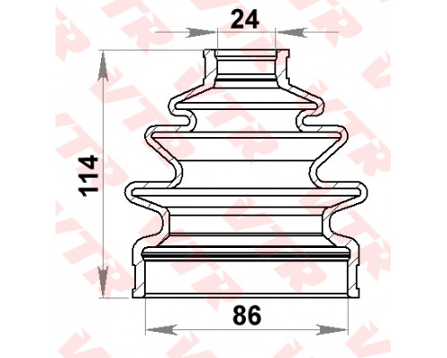 TO2406R VTR Пыльник ШРУСа для Toyota Celica (ZT23#) 1999-2005