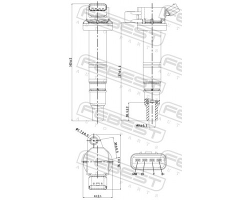 01640-006 FEBEST Катушка зажигания