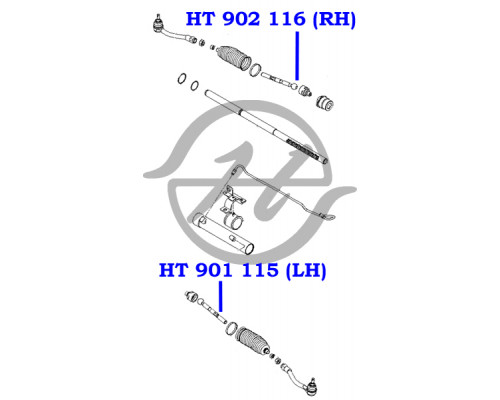 HT901115 Hanse Тяга рулевая левая для Kia RIO 2005-2011