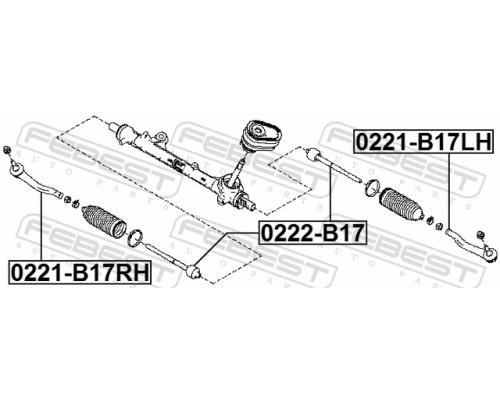 0222-B17 FEBEST Тяга рулевая