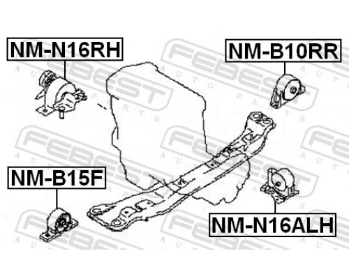 NM-B10RR FEBEST Опора двигателя задняя для Nissan Almera Classic (B10) 2006-2013