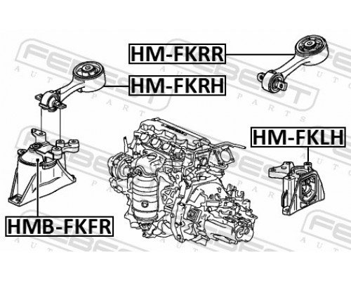 HM-FKRR FEBEST Опора двигателя задняя для Honda Civic 5D 2006-2012