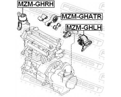 MZM-GHATR FEBEST Опора двигателя задняя для Mazda Mazda 6 (GH) 2007-2013