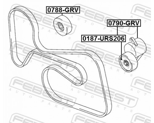 0788-GRV FEBEST Ролик дополнительный руч. ремня