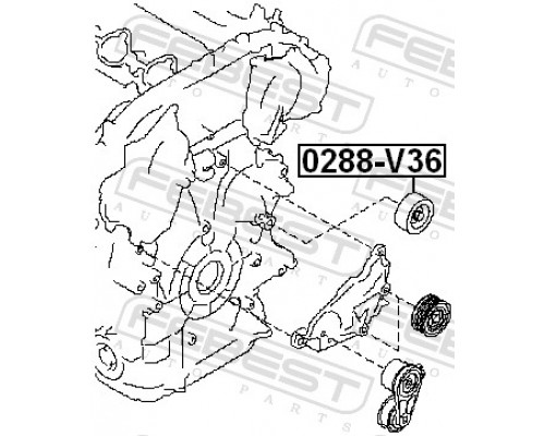 0288-V36 FEBEST Ролик дополнительный руч. ремня