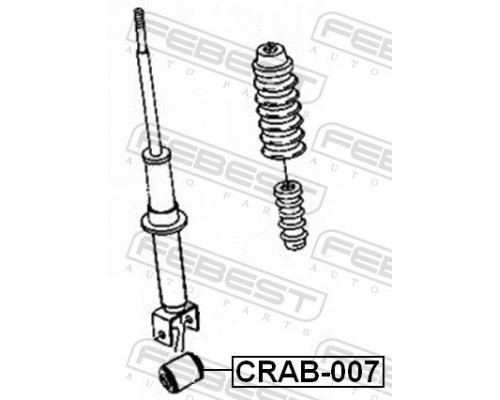 CRAB-007 FEBEST Сайлентблок заднего амортизатора нижний