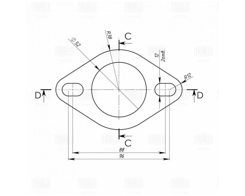 EMPF5212 Trialli Фланец глушителя универсальный