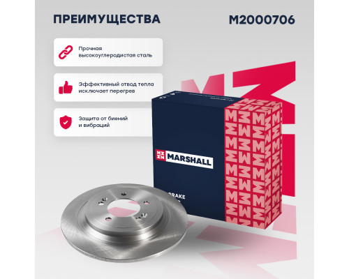 Тормозной диск задн. Hyundai Tucson III 15-; Kia Sportage IV 15- (M2000706)