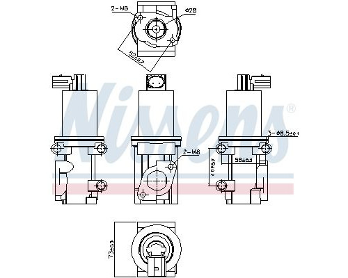 98193 Nissens Клапан рециркуляции выхлопных газов 98193 Nissens Клапан рециркуляции выхлопных газов