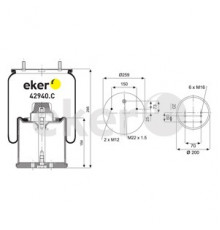 42940.C EKER Воздушная подушка (опора пневматическая) для BPW ECO >1996