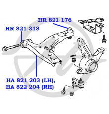 HA821203 Hanse Рычаг передний левый
