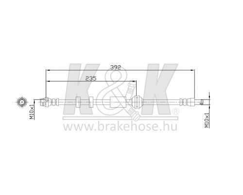 FT0796 K&K Шланг тормозной передний