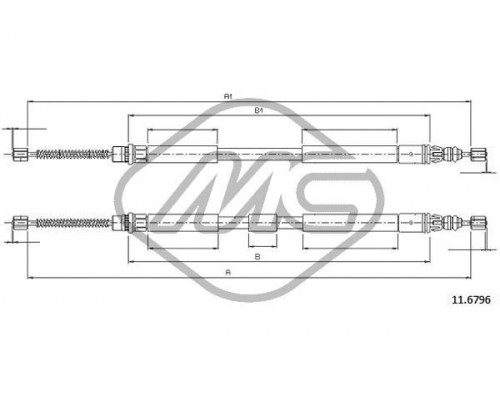 83083 Metalcaucho Трос стояночного тормоза для Renault Espace III 1996-2002