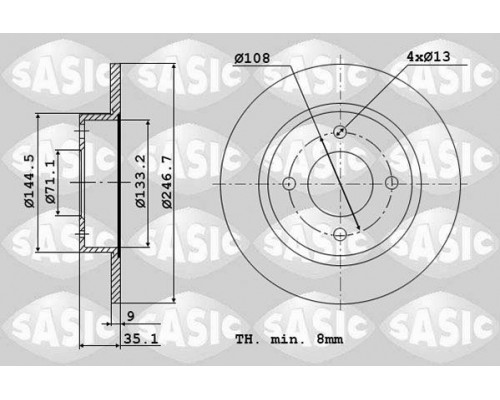 2464W94J Sasic Диск тормозной задний