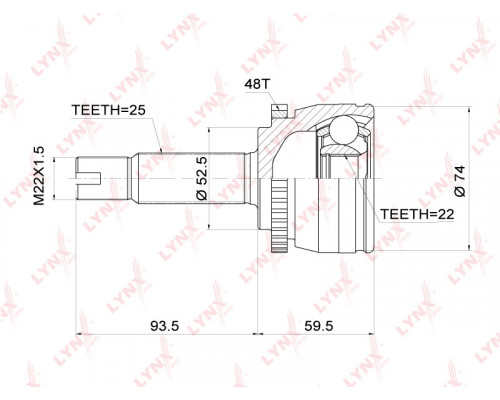 CO-3696A Lynx ШРУС наружный передний