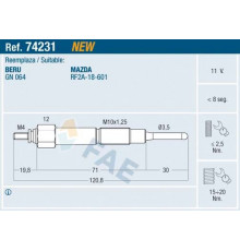 74231 FAE Свеча накаливания