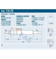 74178 FAE Свеча накаливания