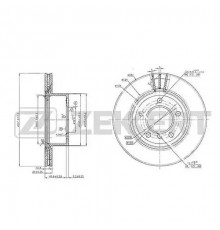 BS-5772 Zekkert Диск тормозной передний вентилируемый