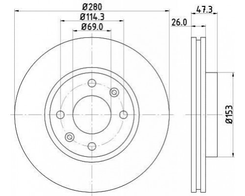 ND6010K Nisshinbo Диск тормозной передний вентилируемый