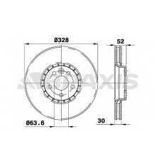 AD0399 BRAXIS Диск тормозной передний вентилируемый для Volvo XC60 2008-2017