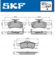 VKBP90368A SKF Колодки тормозные задние дисковые к-кт