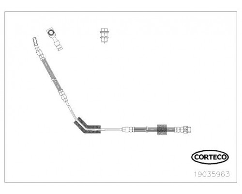 19035963 Corteco Шланг тормозной задний правый для Land Rover Range Rover III (LM) 2002-2012