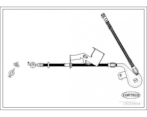19034954 Corteco Шланг тормозной передний правый для Peugeot 407 2004-2010