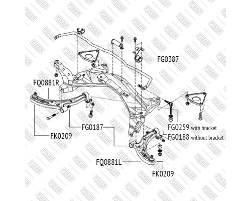 FQ0881L Fixar Рычаг передний левый