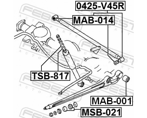 MSB-021 FEBEST Сайлентблок заднего рычага передний