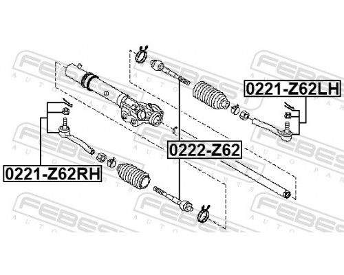 0221-Z62RH FEBEST Наконечник рулевой правый для Infiniti QX56/QX80 (Z62) 2010>