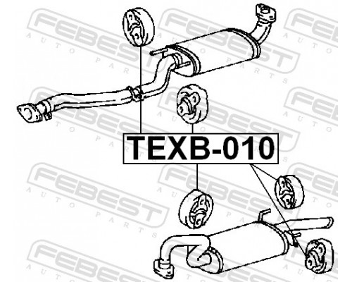 TEXB-010 FEBEST Резинка подвеса глушителя TEXB-010 FEBEST Резинка подвеса глушителя