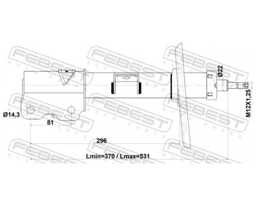 02110-015FR FEBEST Амортизатор передний правый для Nissan Teana J32 2008-2013