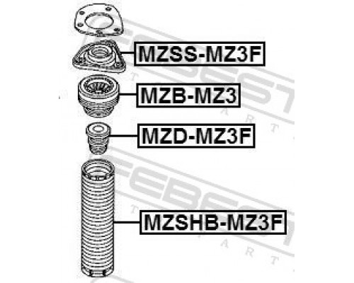 MZSHB-MZ3F FEBEST Пыльник переднего амортизатора